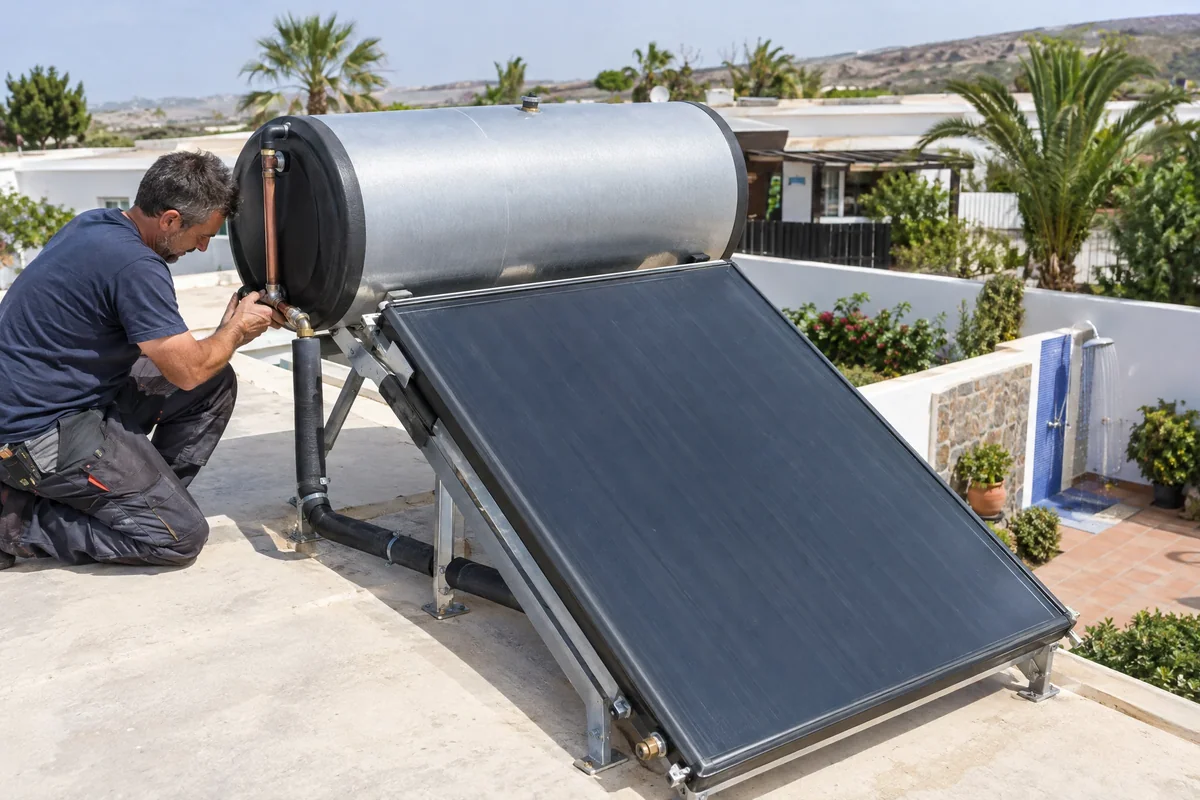 Solar thermal hot water system
